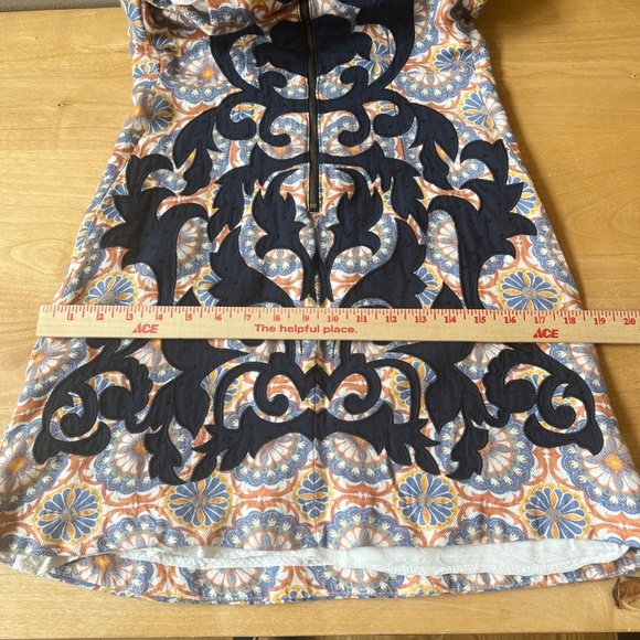 ANTHROPOLOGIE VANESSA VIRGINIA BLUE OWEN SHEATH DRESS WOMENS 4 EMBROIDERED BOHO - Picture 8 of 11